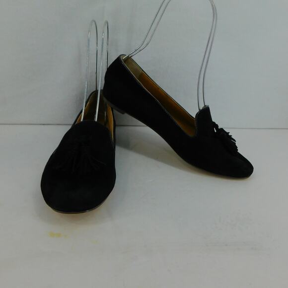 J Crew Factors Suede Smoking Loafers with Tassels Women Size 7 Shoes - Picture 1 of 11